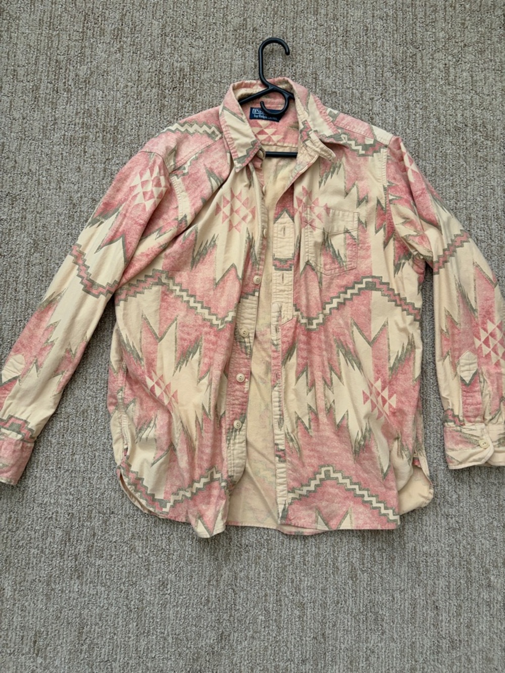 Polo by Ralph Lauren Beige and Pink Aztec Shirt
